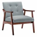 Convenience Concepts Take A Seat Natalie Accent Chair, Gray Blue Fabric & Espresso 310441FGYBE